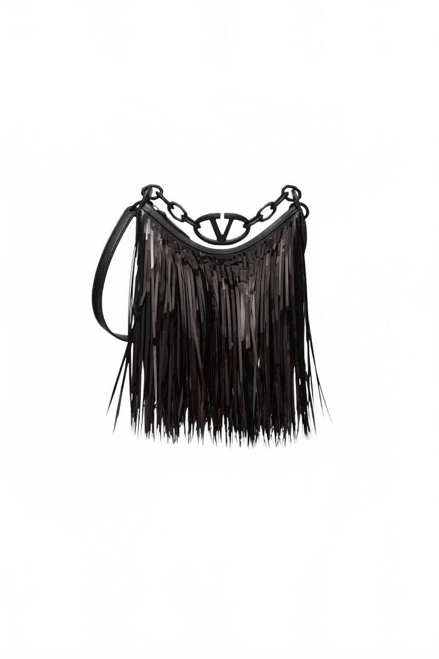 NEW VALENTINO GARAVANI women's moon mini hobo bag in nero